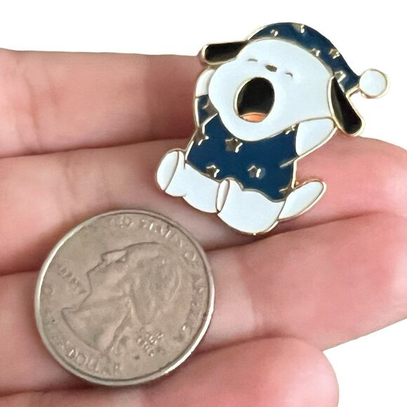 Kawaii Sleeping Pooch White Dog in Pajamas Enamel Pin - Picture 7 of 8